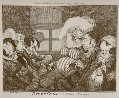 Diligence de Douvres, 5 heures du matin, gravée par George Cruikshank, 1826 - Alfred Crowquill